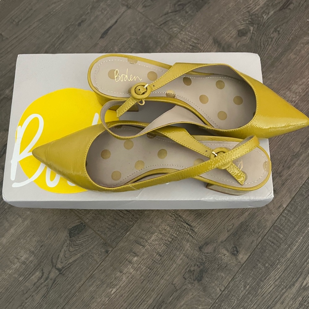 BODEN slingback shoes with small heel, yellow, size 39EU